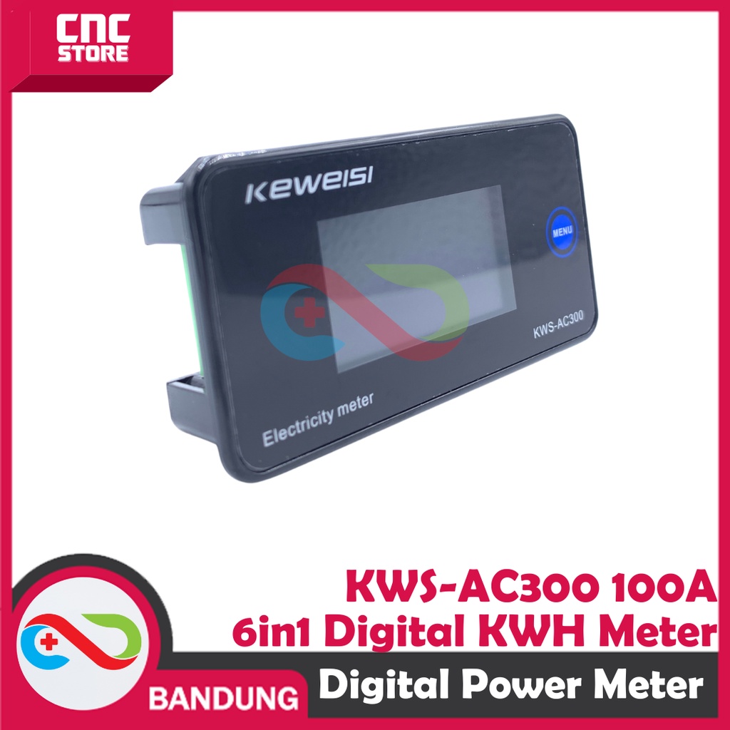 KWS-AC300 100A/10A 6IN1 DIGITAL KWH METER WATT METER AMPERE VOLT METER - 10A