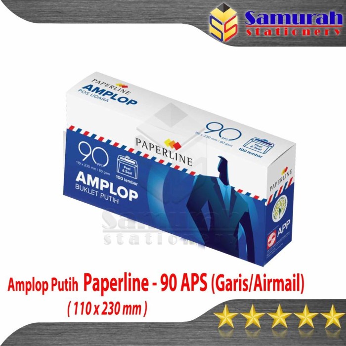 

Limited Amplop Kertas Putih Airmail Paperline 90 Aps Bergaris ( 110 X 230 Mm ) Hot Sale