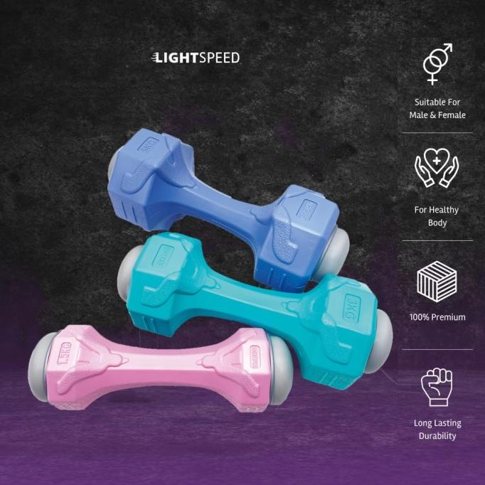 LIGHTSPEED Dumbell 5Kg, 3Kg, Dan 1,5Kg / Barbel Mini / Barbel Wanita