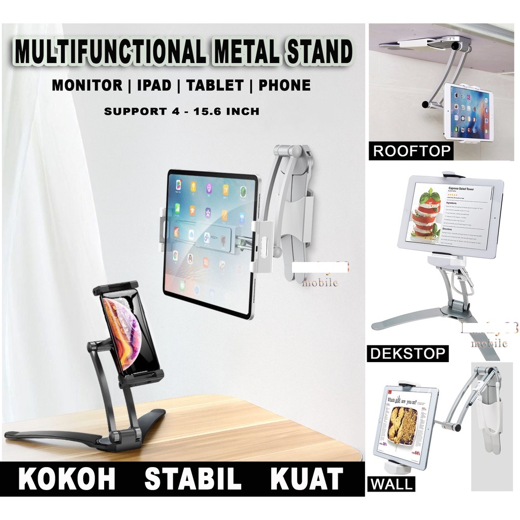 Holder HP / Standing HP / Desktop Universal Phone Standing Aluminium Standing Meja Folding HD-202