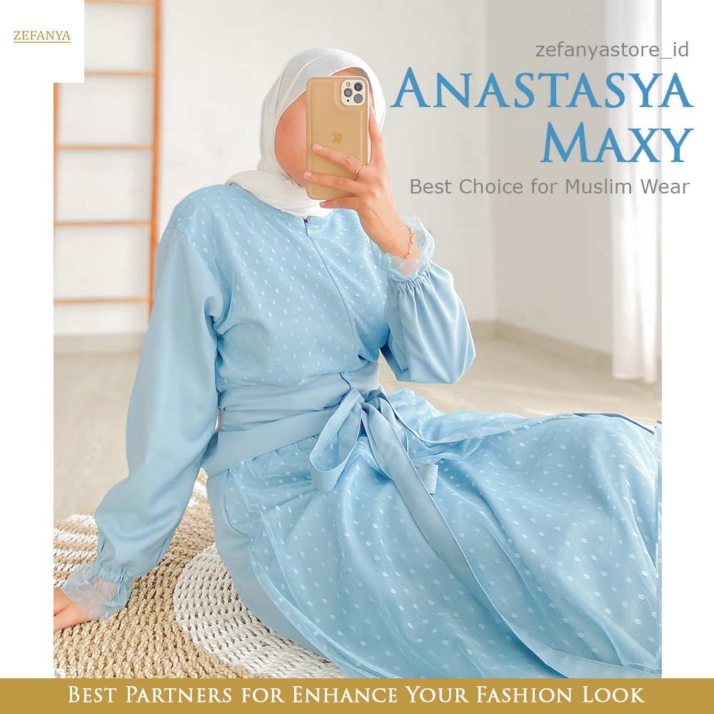 RANDOM Aluna Gown Gamis Airflow Nabtik Terbaru Termurah