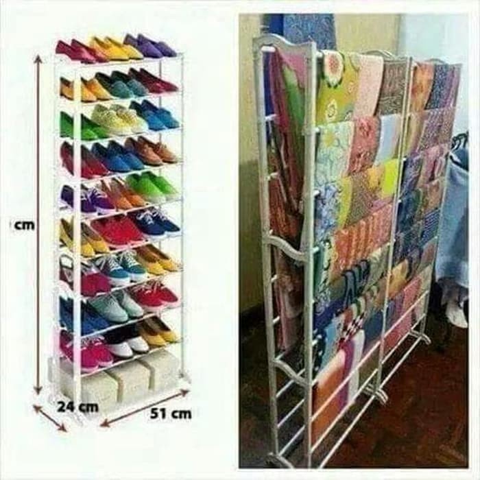 Amazing Portable Shoe Rack Rak Sepatu Lipat 10 tingkat Susun