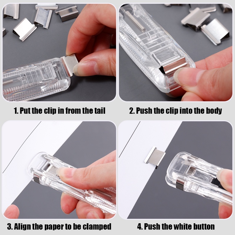 Metal Clip Push Staple Remover Kertas Fixing Organizing Stapler Reusable Push Clamp Tidak Merusak File Pengikat Alat Tulis Kantor