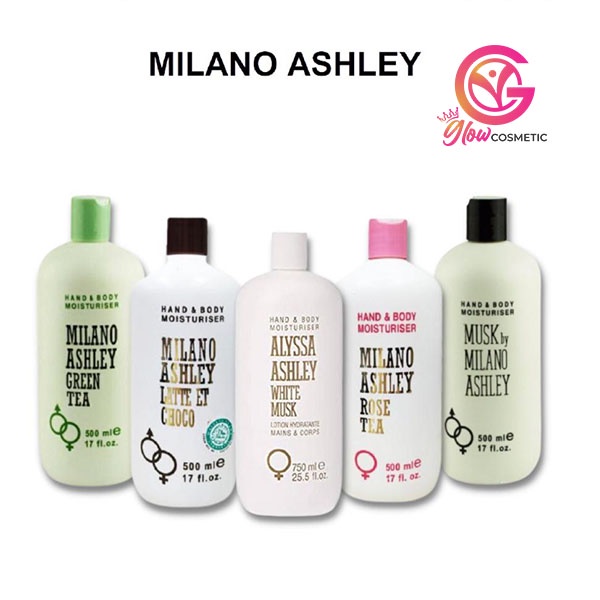 MILANO ASHLEY HAND &amp; BODY MOISTURISER 150ML SERIES