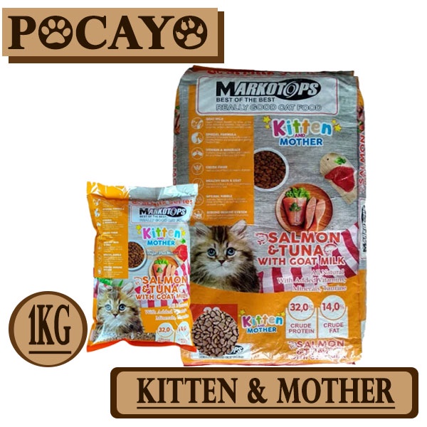 Markotops Kitten &amp; Mother Salmon Tuna 1kg (Grab/Gosend)