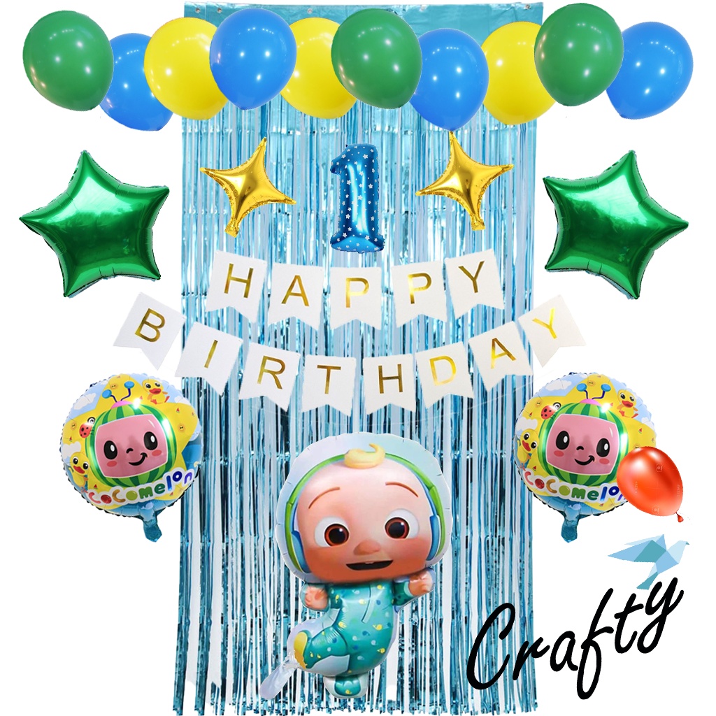 [PAKET] Dekorasi Balon Ulang Tahun BANNER COCO DANCING CURTAIN Hiasan Backdrop Birthday