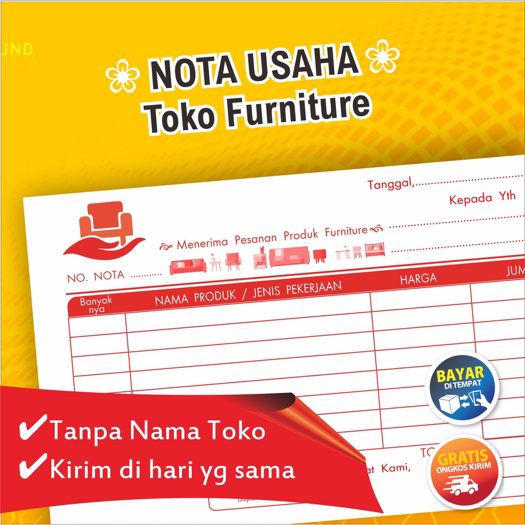 

Nota Usaha Furniture atau pengrajin kayu 2 Rangkap - siap kirim