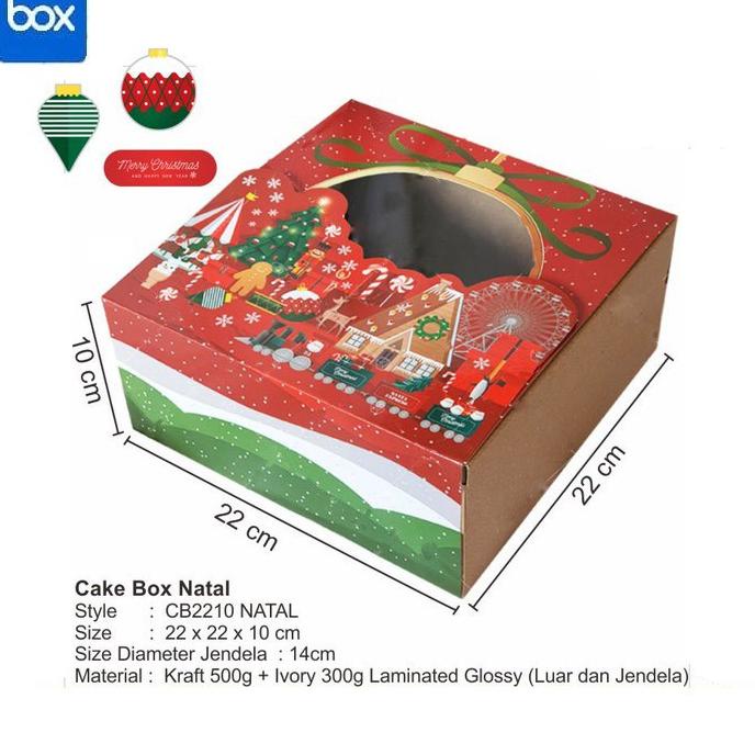 

=+=+=+] Termurah CB2210 NATAL Box Kue Bolu Packaging Natal Christmas Hampers