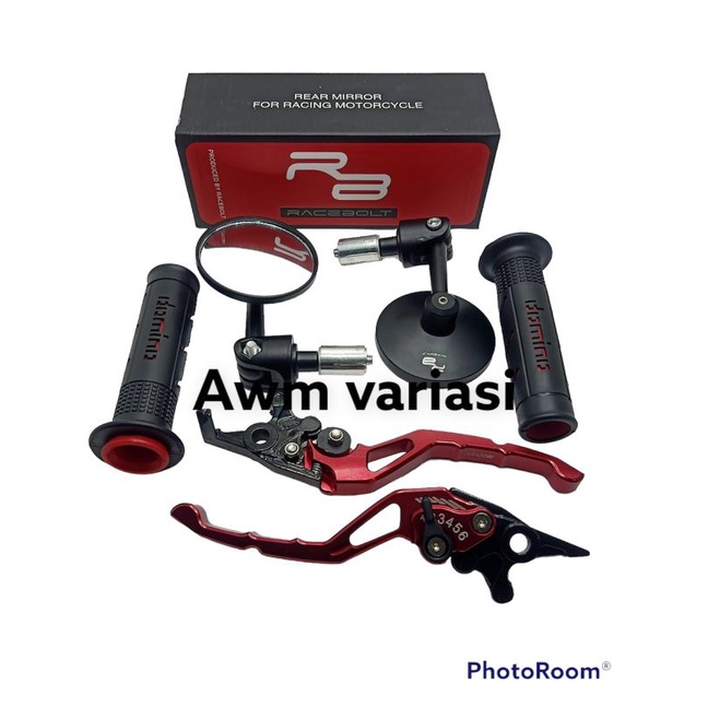 PAKET SPION JALU CEMBUNG PLUS GRIP DOMINO SISIK PLUS HANDLE REM CNC VIXION,R15,XABRE,MIO,BAET,VARIO,TIGER,CBR,FU,NMAX,BAET CBS,VARIO 125-150