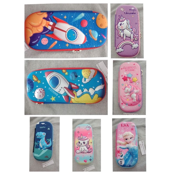 

Kotak Pensil 3D/ Kotak Pensil Timbul Unicorn-Dino- Roket