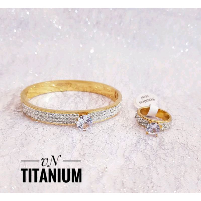 Set Perhiasan Titanium Wanita Import 1012a