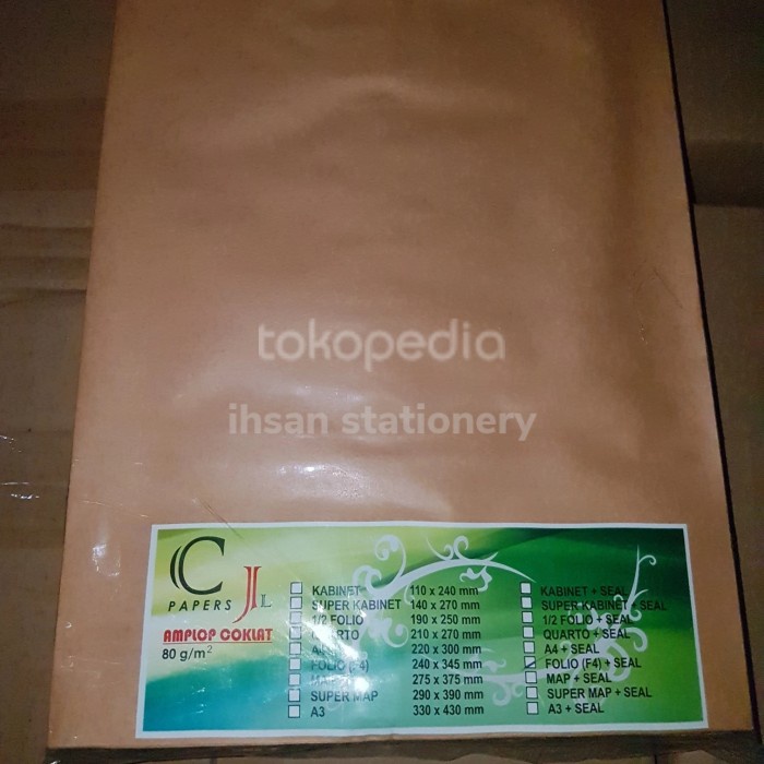 

Produk Unggulan Amplop Coklat Folio Seal Merk Cjl Hot Sale
