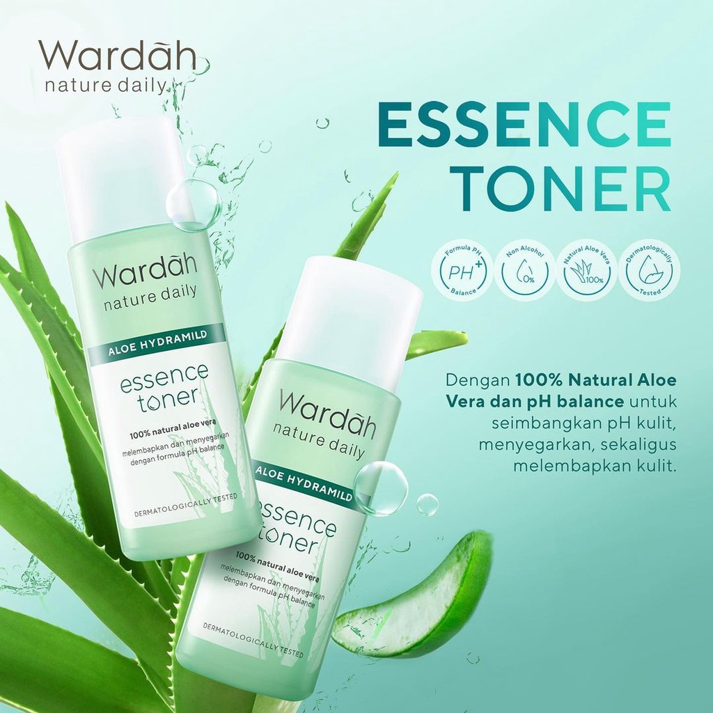 ★ BB ★ Wardah Nature Daily Aloe Hydramild Essence Toner 100ml - Face Toner - Toner Wajah