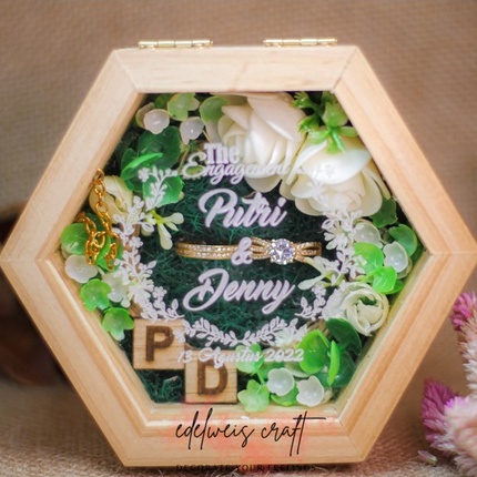 RING BOX/ KOTAK CINCIN/ BOX CINCIN / RING BEARER/ BOX HEXAGONAL