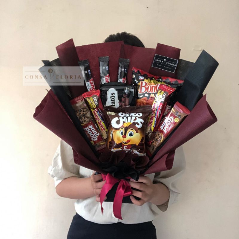 

Buket snack / Buket Jajan / Hadiah Wisuda/ Hadiah Ulang Tahun / Buket Bunga