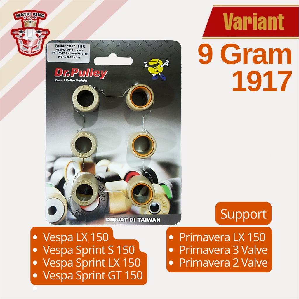 Roller motor matic Sprint LX Primavera iget 150 S150 3V DR PULLEY 8 gr sd 15,5 gr tipe 1917