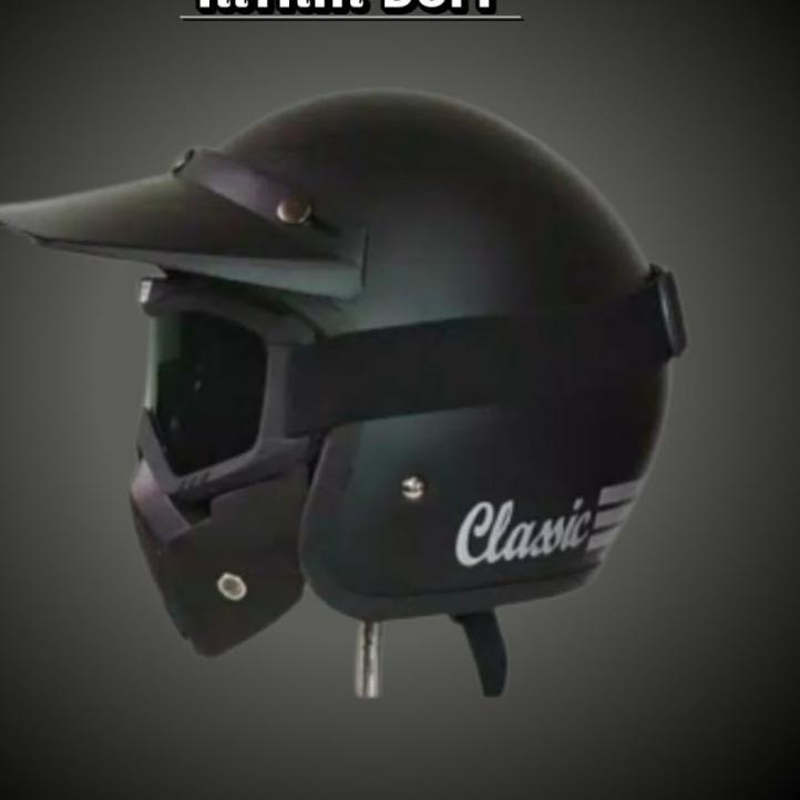 Barang Pilihan.. Helm Goggle Mask Topeng Klx Crf Motocross Helem Trail Retro Bogo + Kacamata Gogle g