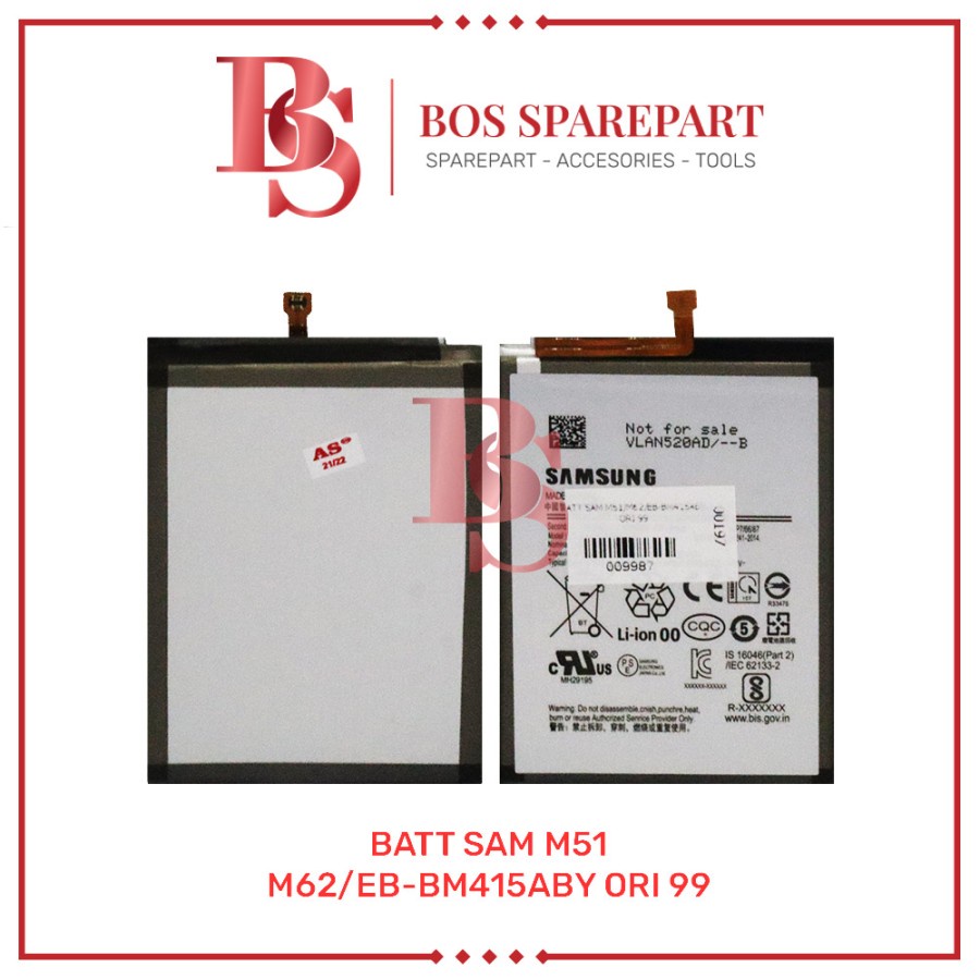 BATTERY SAMSUNG M51 / M62 / EB-BM415ABY ORI 99 / BATERAI