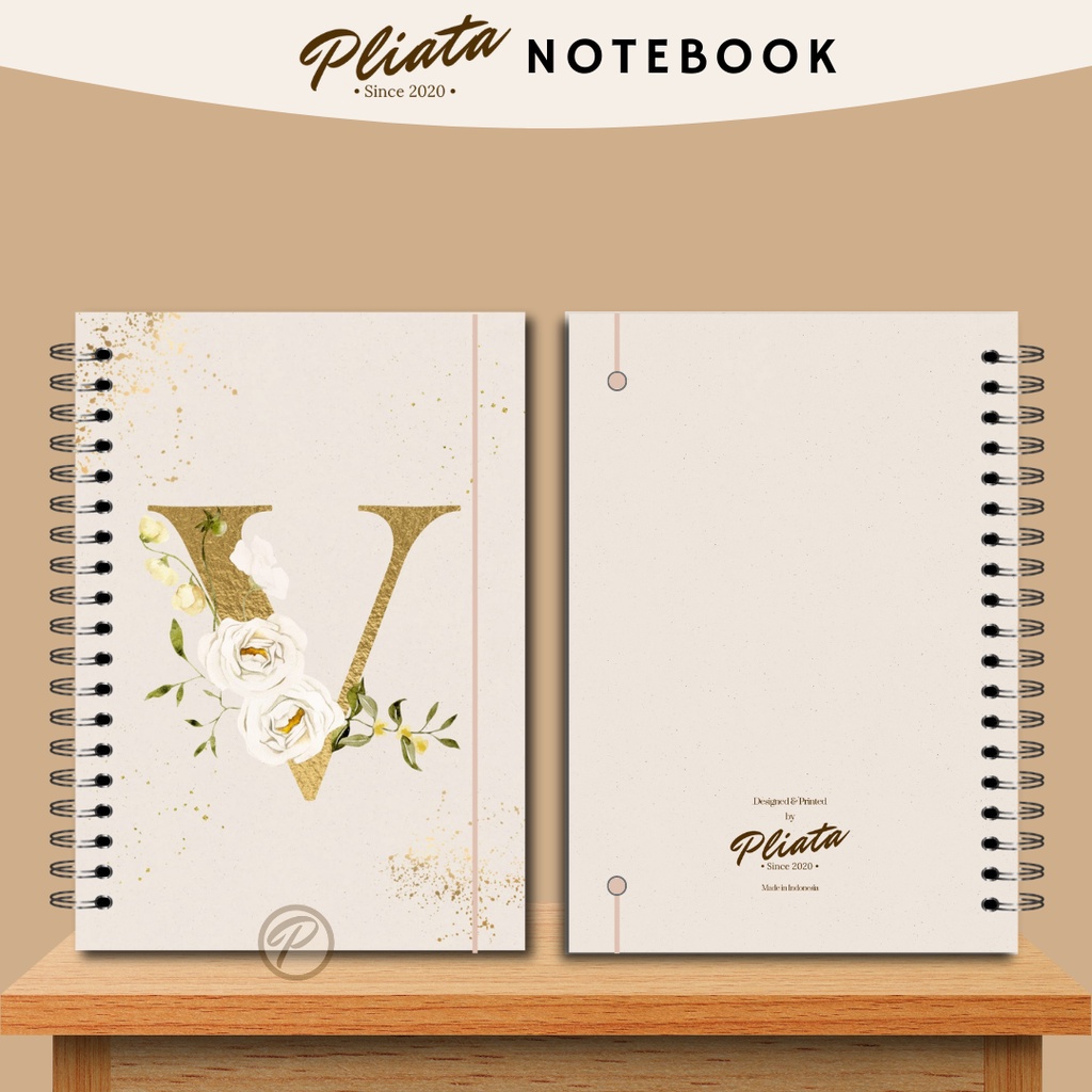 PLIATA NOTEBOOK SPIRAL - GOLD U-X - Softcover Doft Aesthetic Book Buku Tulis