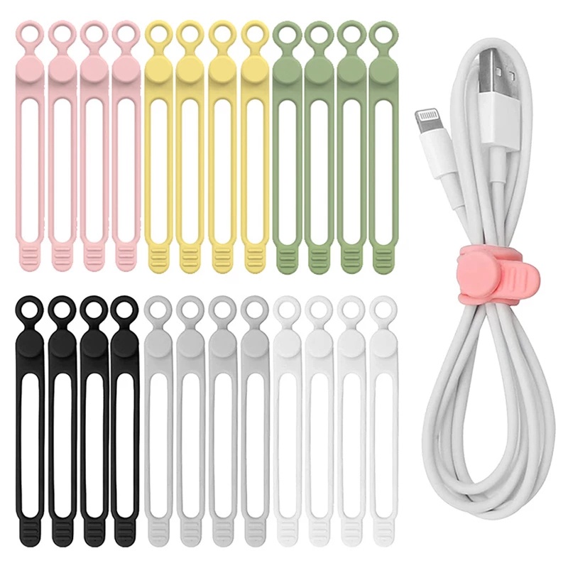 1pc Klip Holder Kabel Data / Charger / Earphone Bahan Silikon