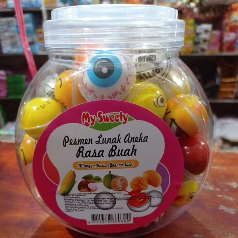 Permen lunak aneka rasa buah. Permen jelly lunak isi 50 pcs