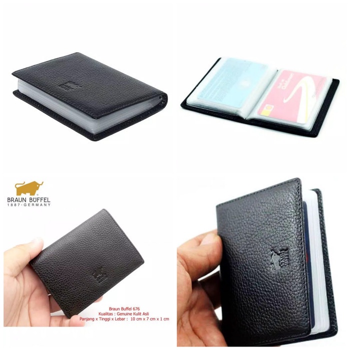 

Namecard Dompet Kartu/Card Holder Kulit Braun Buffel 20 Slot Plastik
