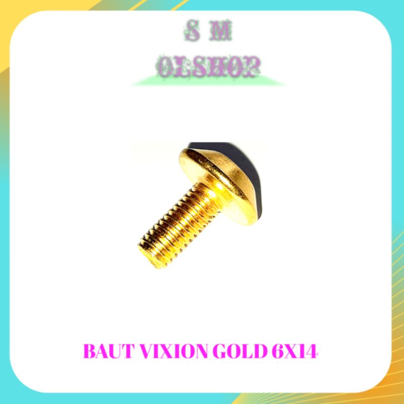 10 Baut Body Vixion Baut Vixion GOLD Baut Bodi Yamaha Vixion Baut Batok Yamaha Vixion Byson Ukuran M6x14