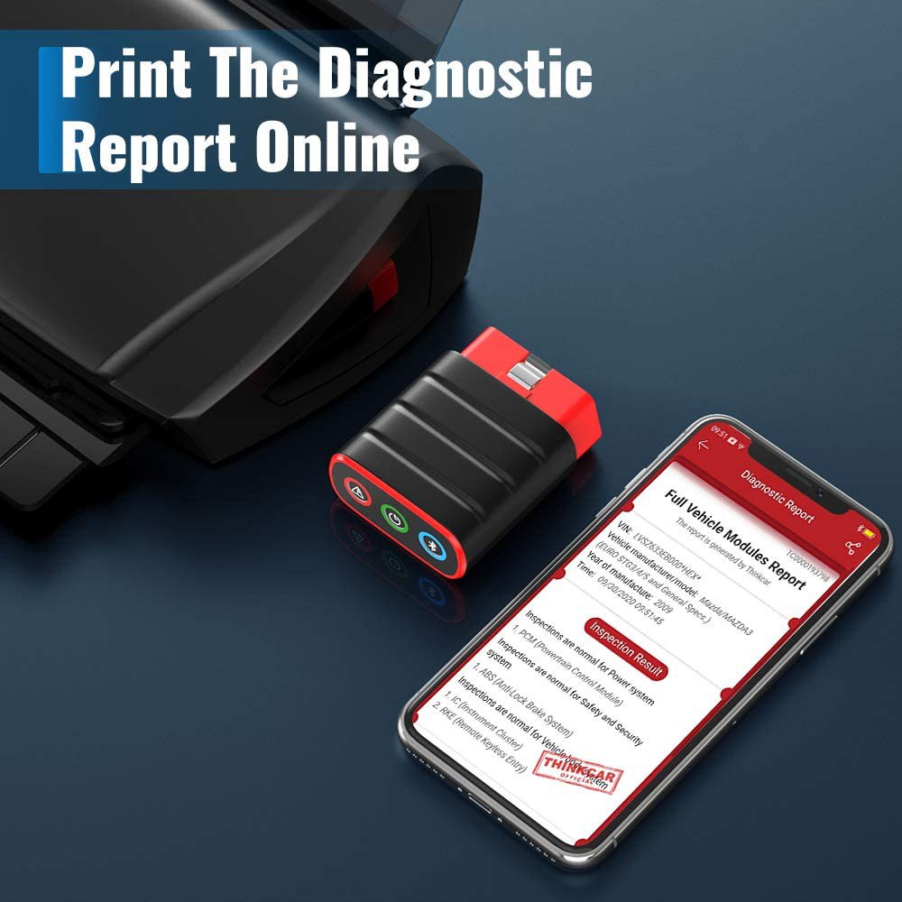 【Bahasa Indonesia】Thinkcar Thinksafe Bluetooth Obd2 Scanner Mobil Scanner Obd2 Alat Scanner Mobil JOBD/OBDI/EOBD Car Scanner Odb2 Car Diagnostic Tool Car Diagnostic Scanner Alat Diagnostik Mobil Obd Mobil Diagnostik Scanner Otomotif Scanner PK Thinkdiag