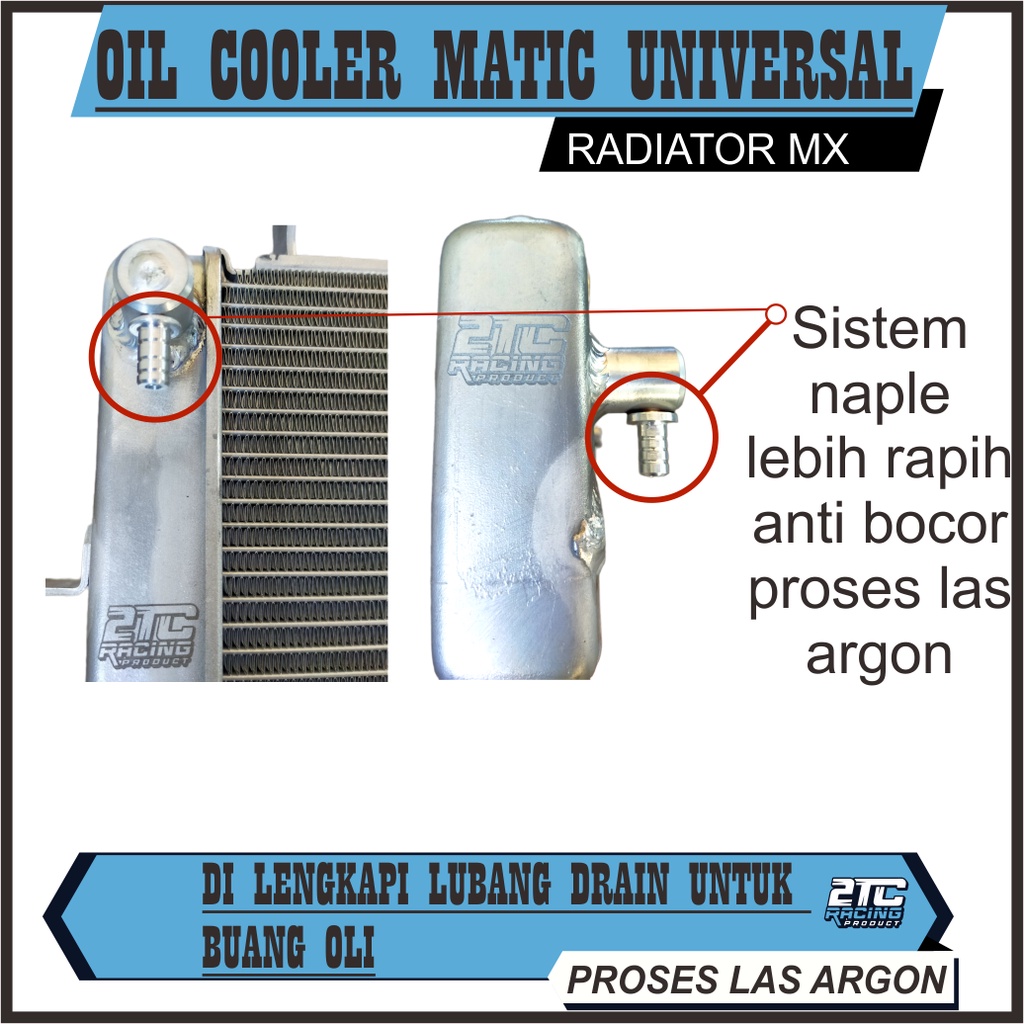 OIL COOLER UNIVERSAL MATIC BEAT MIO SCOOPY ALL MATIC DAN ALL MOTOR BASIC RADIATOR MX MIKUNI