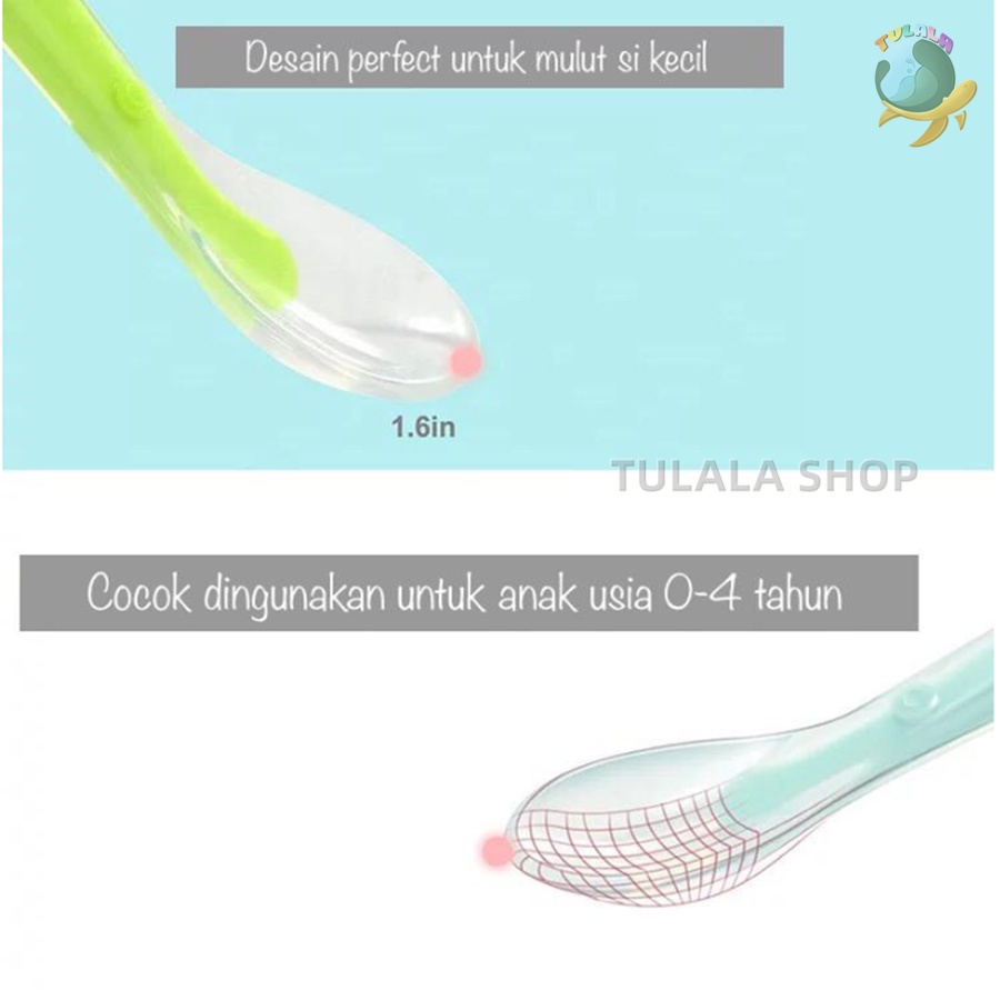 [TULALA SHOP]Sendok silikon ada box/Sendok silicone makan bayi silikon lentur lembut mpasi/peralatan makan bayi BPA free/