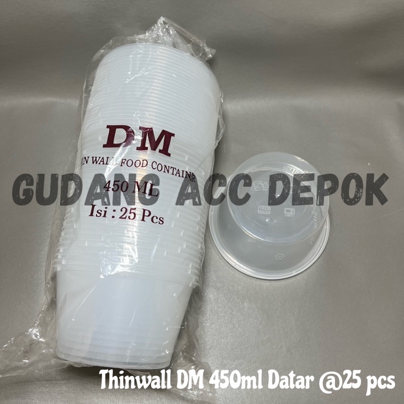 THINWALL DM 300ML 450ML ISI 25 PCS / THINWALL MANGKOK MAKAN PLASTIK DATAR / THIN WALL FOOD CONTAINER