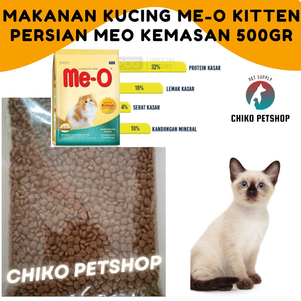 Makanan Kucing ME-O KITTEN PERSIAN MEO Kemasan 500gr makanan kucing