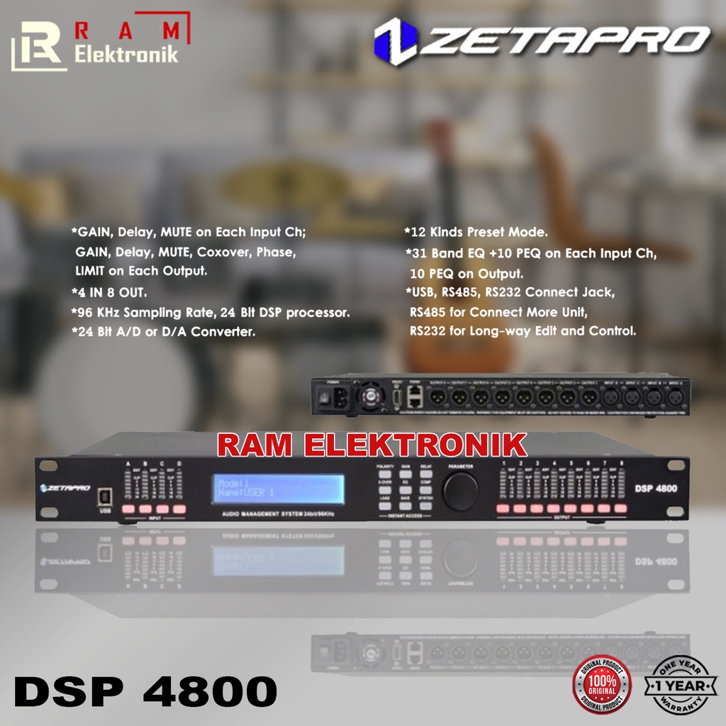DLMS Zetapro DSP 4800 / DSP4800 Speaker Management Original Garansi RESMI