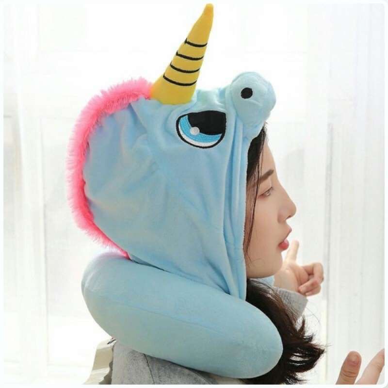 Terbaru Bantal Leher Unicorn Dewasa Bantal Leher Mobil Karakter Topi Unicorn Berlabel Sni