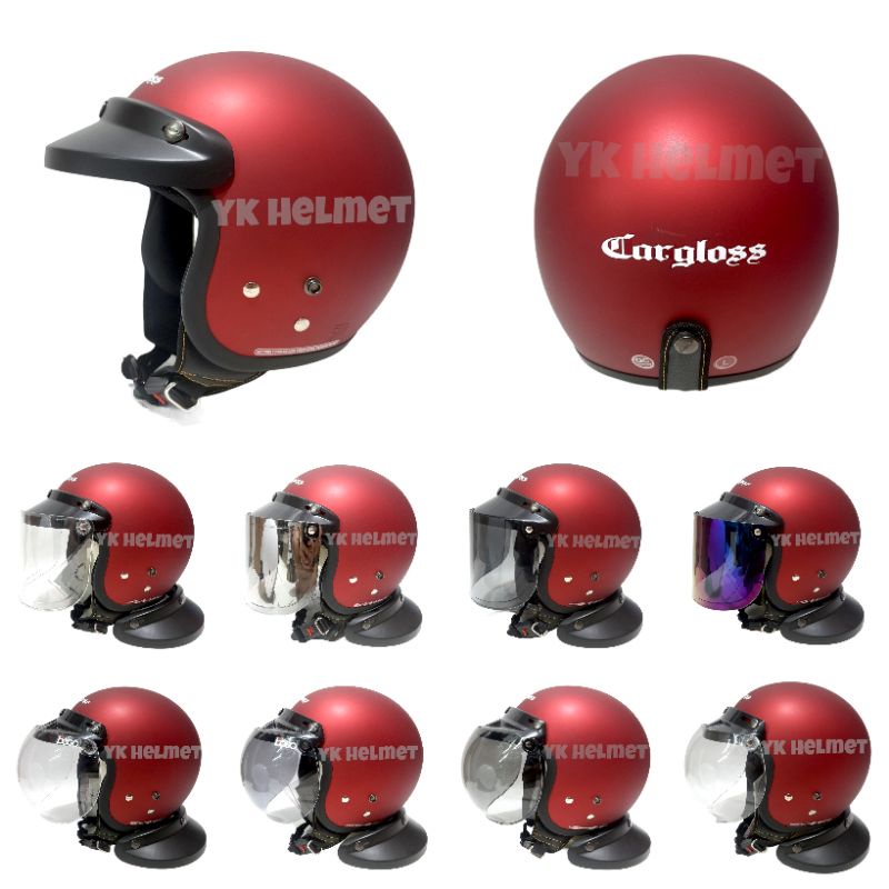 Original Helm CARGLOSS Merah doff cargloss CFM Paket helm+kaca