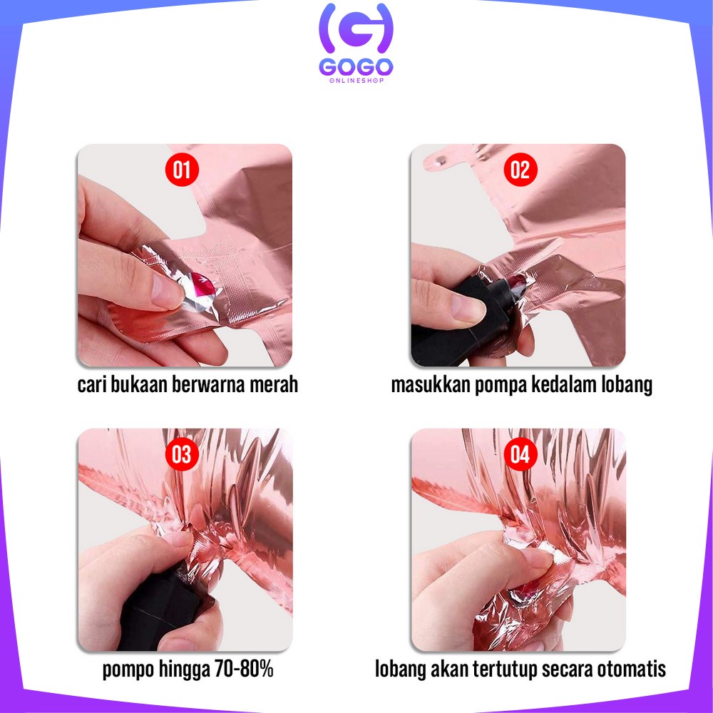 GOGO-C390 Balon Foil Huruf Rosegold A-Z Balon Foil Angka 0-9 / Ballon Foil Abjad Alphabet Angka Polos / Baloon Huruf Dan Angka Perlengkapan Ulang Tahun