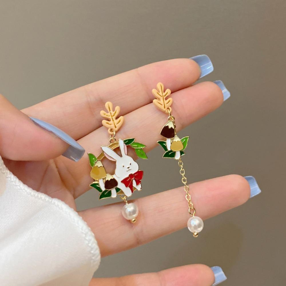 NEEDWAY Needway Anting Perempuan Hadiah Temperamen Wortel Kelinci Perancis Manis Ikatan Simpul Menjuntai Anting-Anting