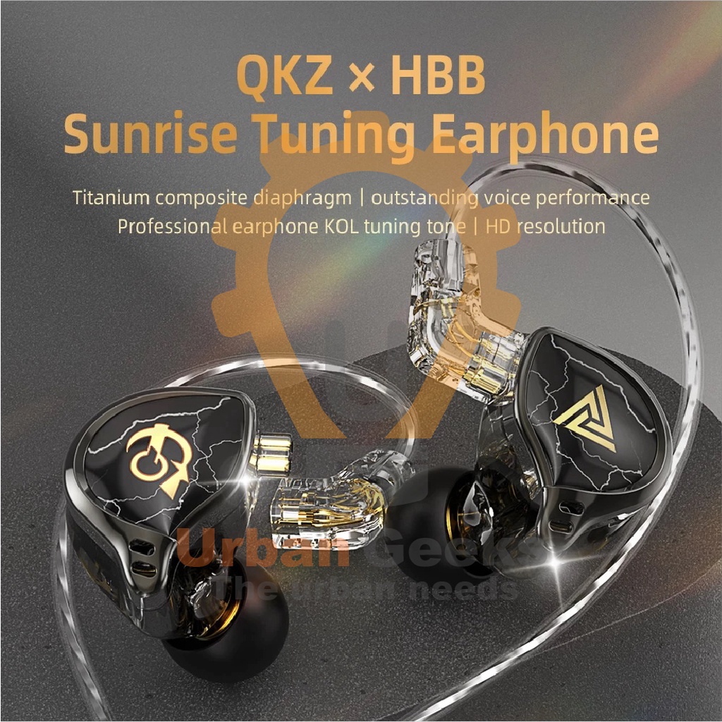 QKZ X HBB Earphones With Mic Titanium Coated Diaphragm Driver HiFi alt KZ DQ6S x HBB