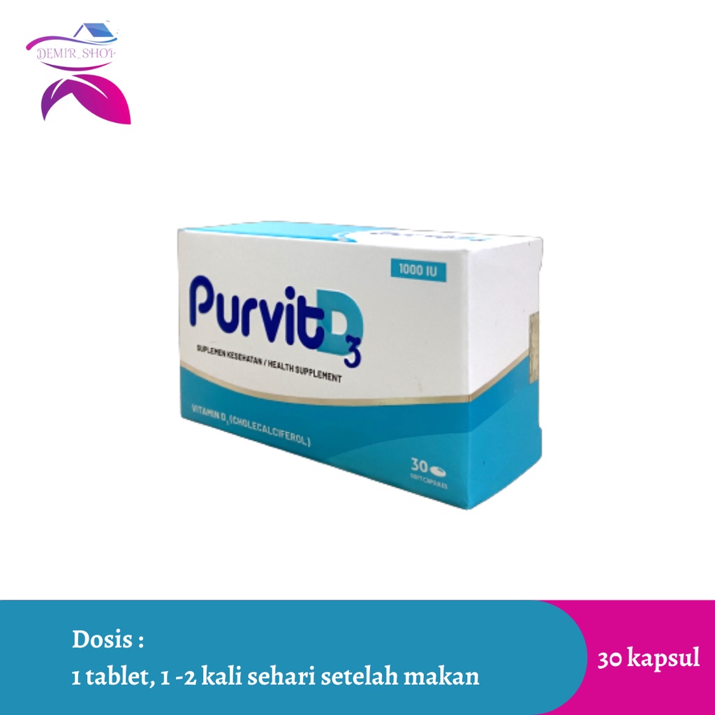 Purvit D3 1000 iu 30 Kapsul Suplemen Ibu Hamil / Kesehatan Tulang