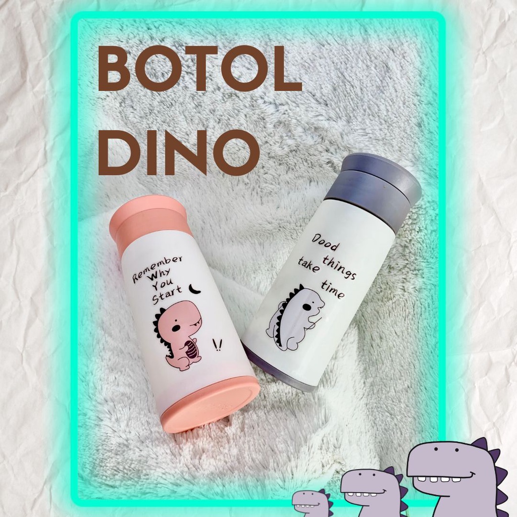 BOLOGROSIR [BD] Botol Minum Dino / Botol Minum BABY / Botol Minum Kaca 350ml / Botol Anak Serbaguna