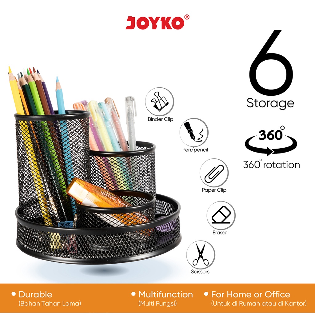 

Desk Set Pen Holder Tempat Alat Tulis Jaring Jala Joyko DS-24