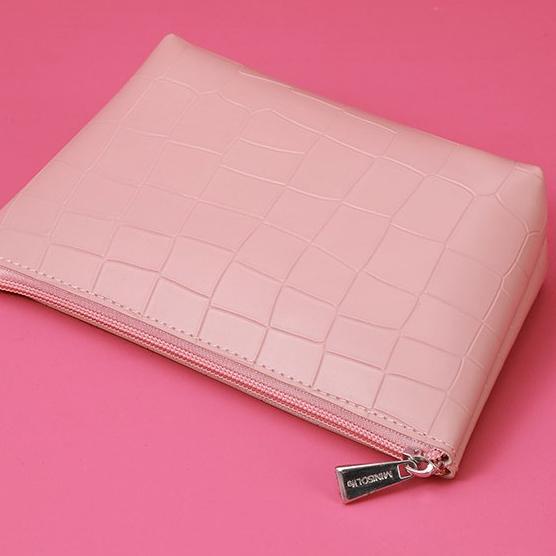 Sikat abis--MINISO Tas kosmetik trapesium pola batu Storage Bag Tas Kosmetik Set Perlengkapan Mandi 