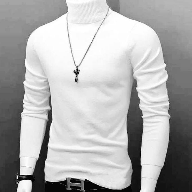 Termurah kaos polos / kaos turtleneck pria lengan panjang / kaos leher tinggi / turtleneck