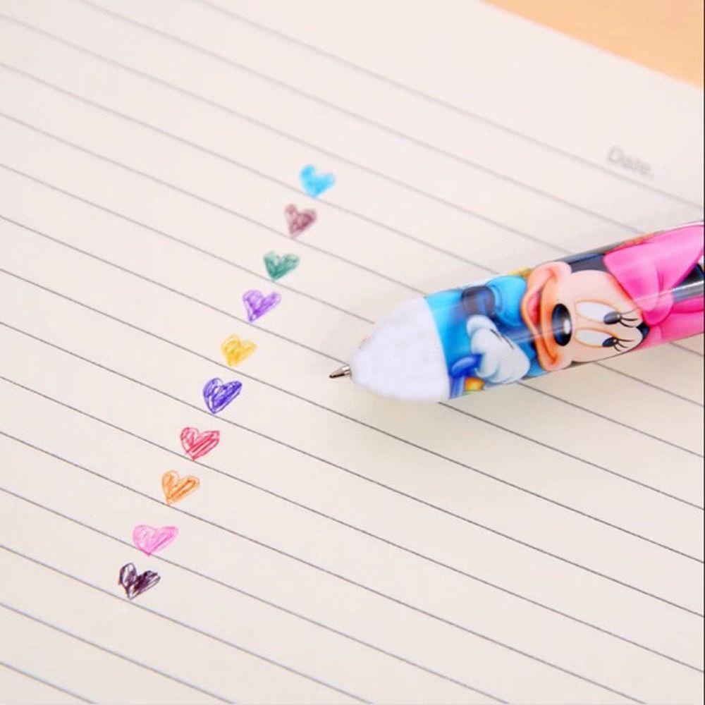 Mxbeauty Kartun Gel Pulpen Tanda Tangan Pena Perlengkapan Kantor Hadiah Untuk Gadis Kittty Cat Menulis Pulpen Mickey Warna Acak Spons 0.5mm Pen Penandatanganan