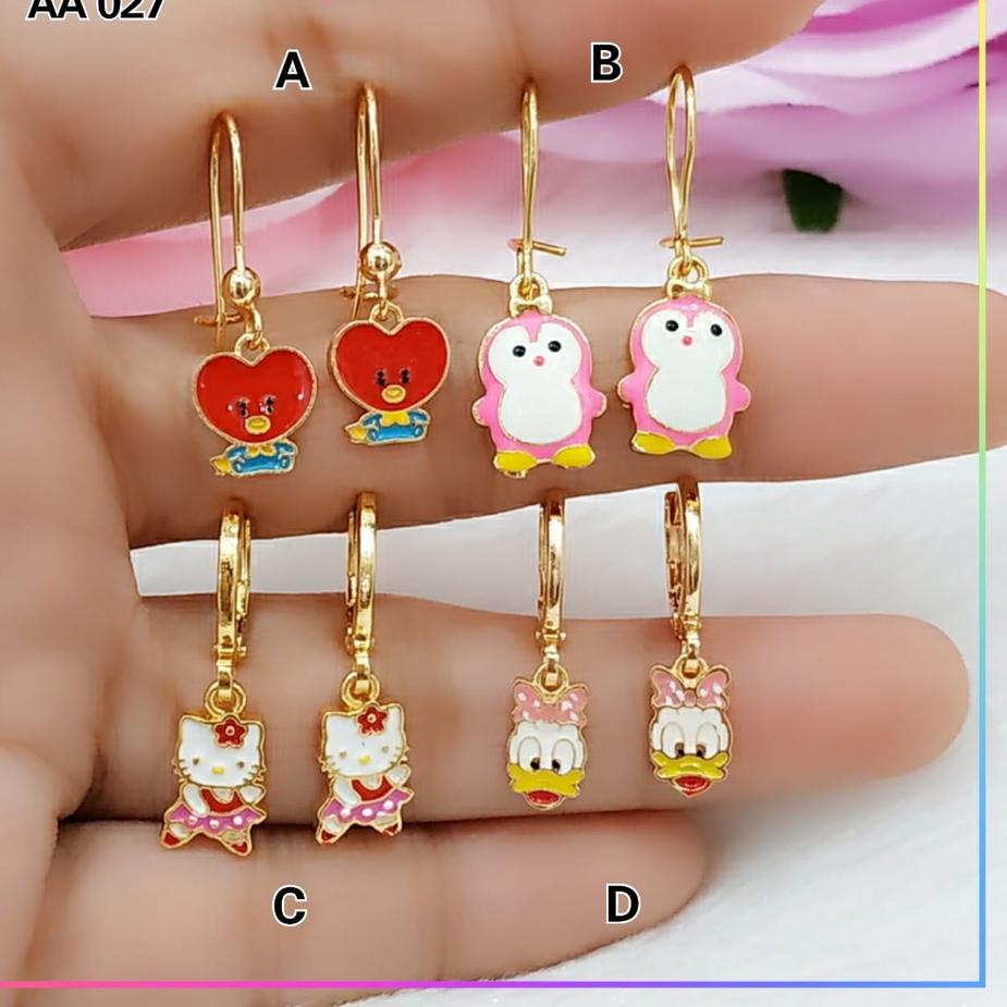 ✅Fyp on Anting xuping anting anak bts red karakter lucu perhiasan anting anak lapis emas gold AA 027