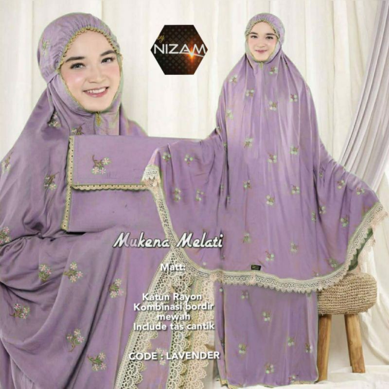 mukena melati ori nizam/ mukena dewasa/ mukena katun rayon premium