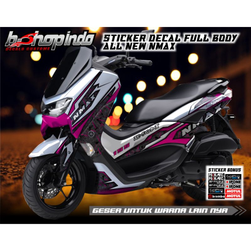DECAL ALL NEW NMAX FULL BODY VARIASI STIKER MOTIF CARBON FORGET GRAFIS SIMPLE 0203