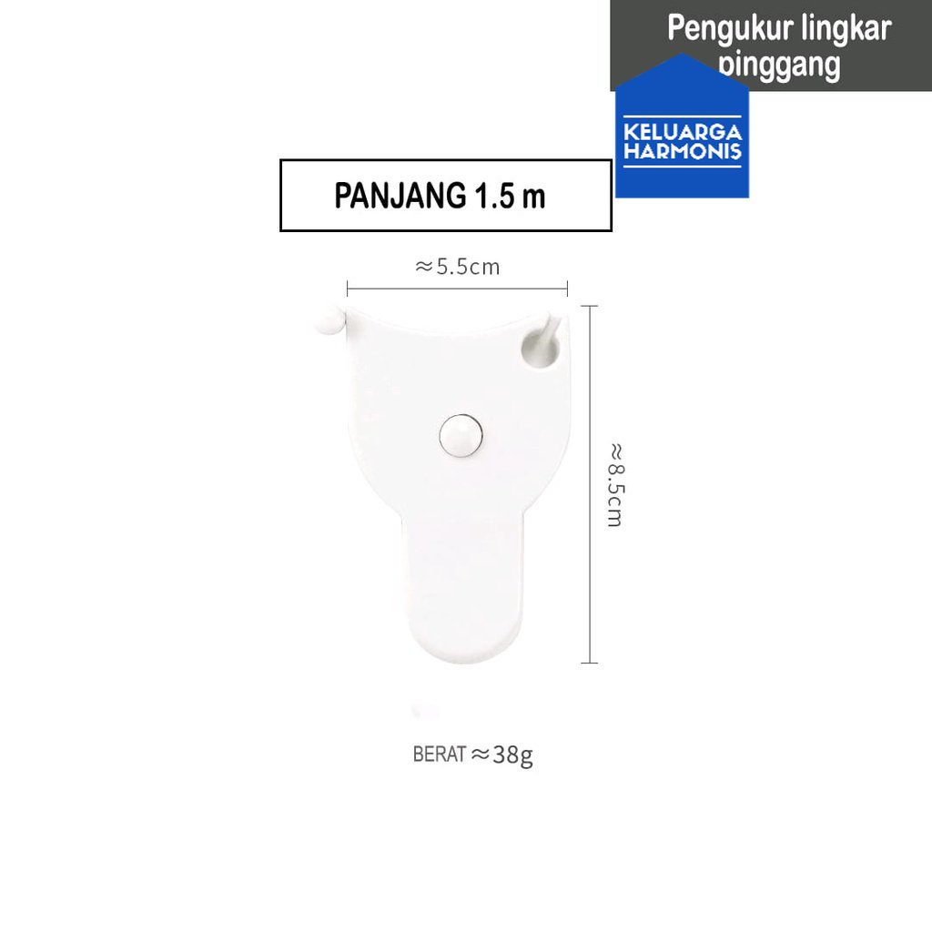 Meteran Gulung Mini Putar Otomatis Alat Ukur Badan Meteran Baju Pengukur Lingkar Perut/Meteran Badan 150cm