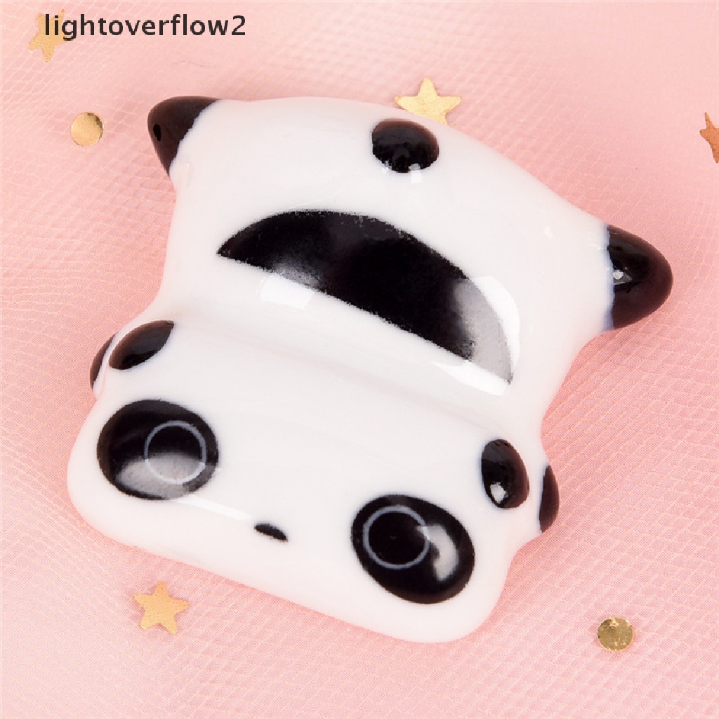 (lightoverflow2) Stand Holder / Dudukan Kuas Nail Art / Manicure Bentuk Panda Lucu Bahan Keramik (ID)
