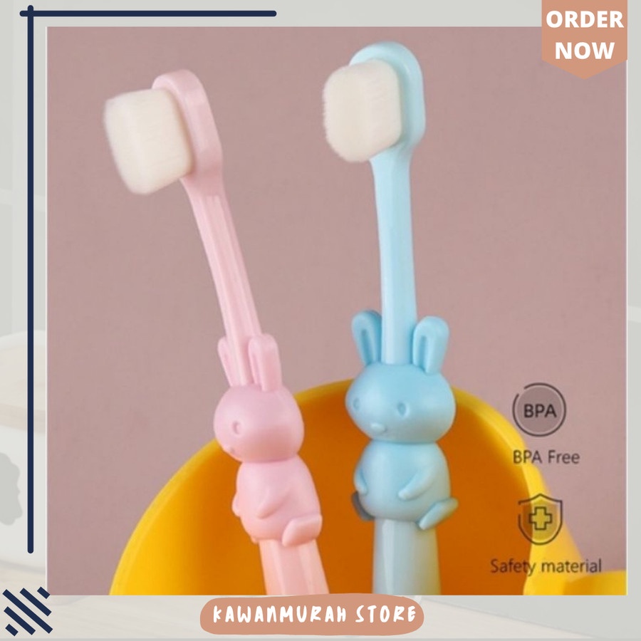 Sikat Gigi Anak Cotton Mini Soft / Sikat Gigi Karakter Hewan Lucu